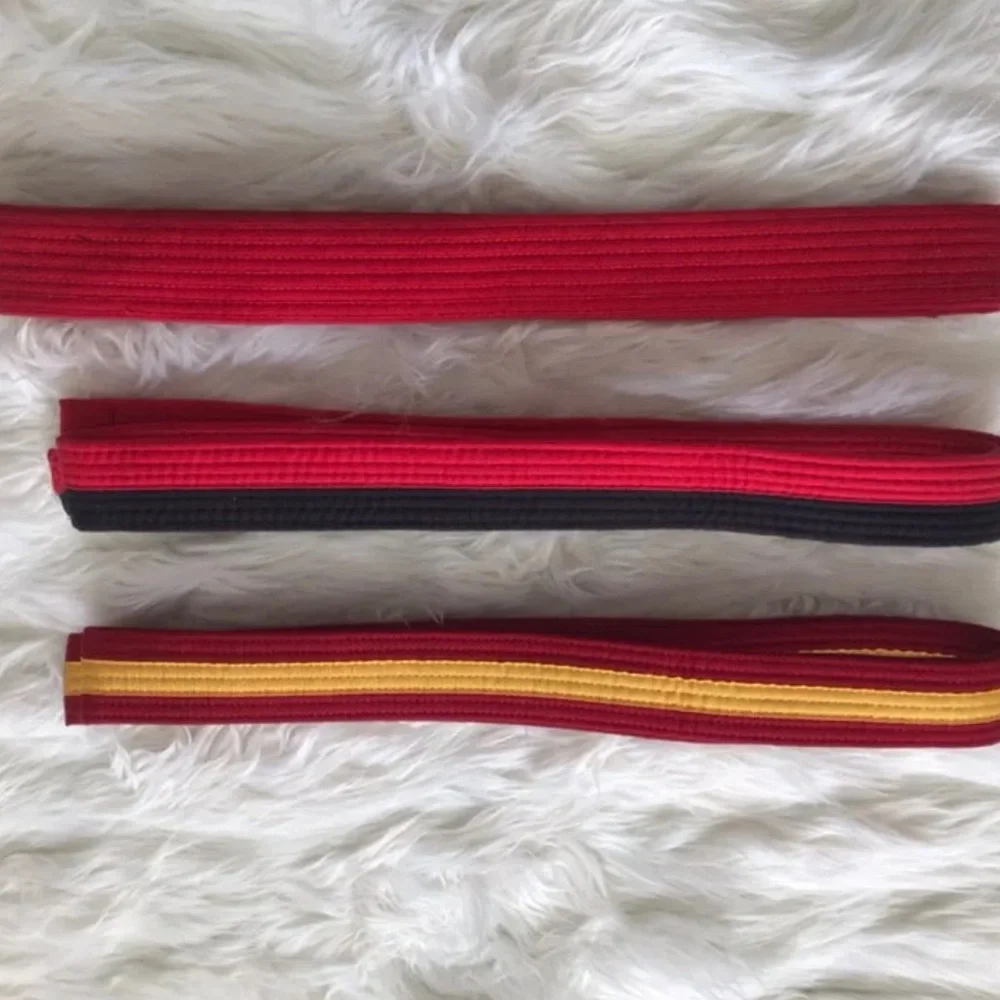 ATA Martial Arts Red Belts Set of 3